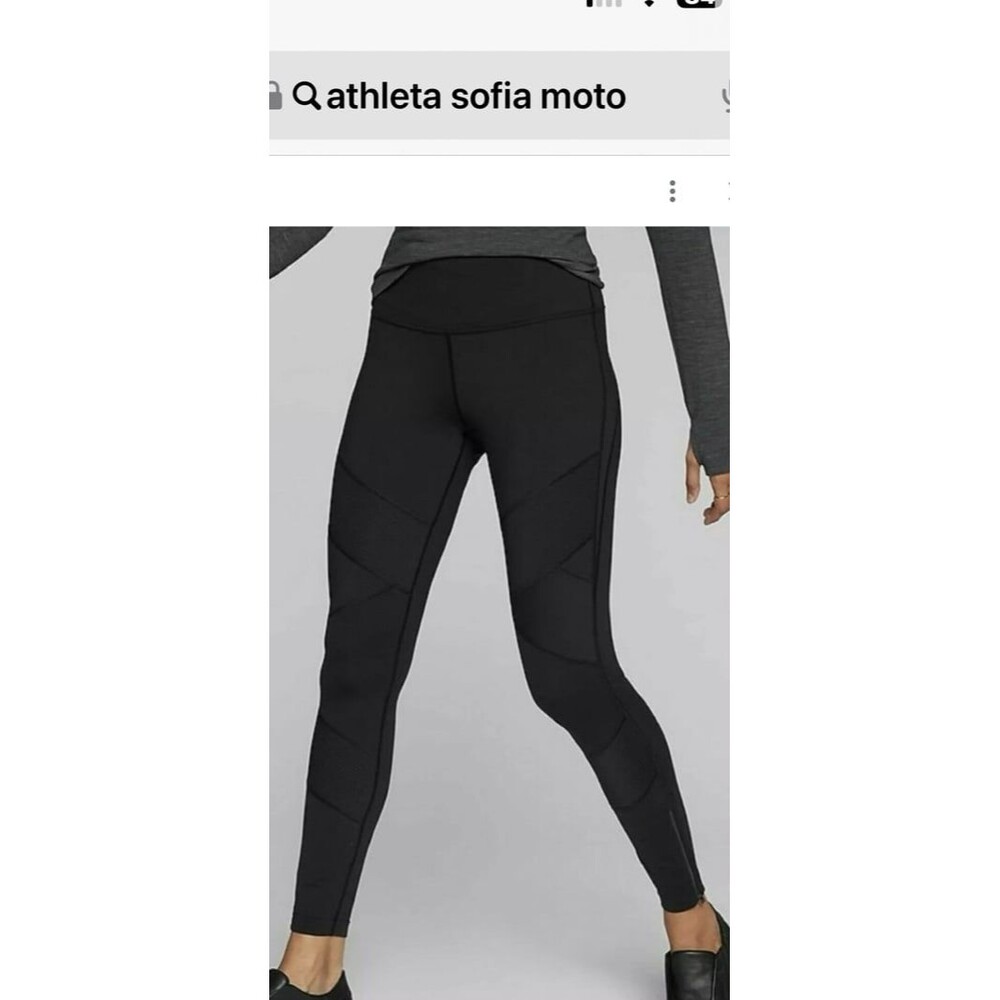 ATHLETA Sophia Moto Tight Leggings Pants. Black. Size Xs Perfect For Anything.